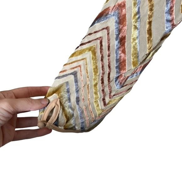 FREE PEOPLE *Ultra RARE* Beaded Velvet Chevron Long Sleeve Maxi Dress - Picture 9 of 14